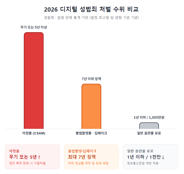 2026 디지털 성범죄 처벌 수위 비교 2026 디지털 성범죄 처벌 수위 비교
